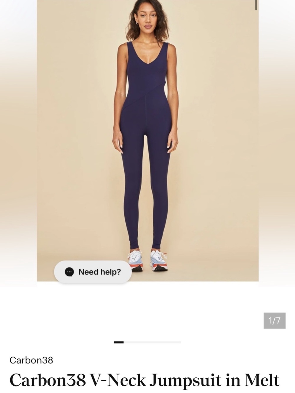 Carbon38 Melt Navy Sleeveless V-Neck Jumpsuit